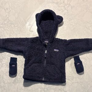 Patagonia Navy Sherpa Hooded Jacket with Mittens